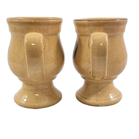 Pfaltzgraff America MAFA Folk Art Pedestal 9 Oz Footed Stoneware Mug – Set of 2 - Picture 4 of 16